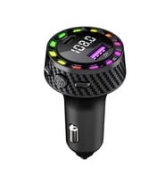 RGB Işıklı 5.3 Bluetoothlu Çakmaklık 30W USB Type C Hızlı Şarjlı Araç Kiti - Eller Serbest Modlu