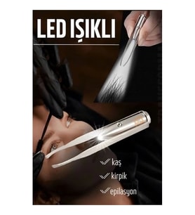 CEYLAN ADAM  Led Işıklı Cımbız Kirpik Kaş Cımbız Epilasyon Cımbızı