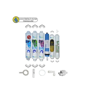 PWS Kapalı Kasa Su Arıtma Cihazlarına uygun Sertifikalı 6lı Pallas mebran Purefer+B12 Alkali set