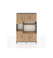Arges Gardrop 9 Raflı 6 Kapaklı 132x30x195 Antrasit-Çam