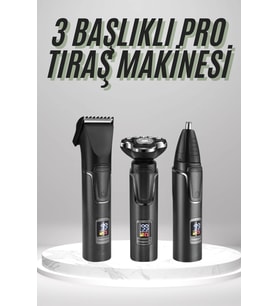 Dijital Göstergeli 3 Başlıklı Tıraş Makinesi Islak Kuru Lazer Öncesi Günlük