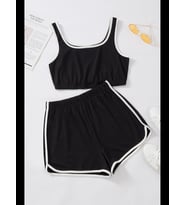 Fantezia Night Kadın Bordo Askılı Crop Top ve Şortlu Gecelik Takım