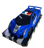 3D Işıklı Sesli Polis Arabası Oyuncak - Spor Araba (Mavi)