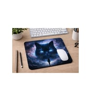Galaksi Kedi Desenli Mousepad 21x17,5 cm – Kaymaz Tabanlı Düz Mouse Pad – Gaming & Ofis