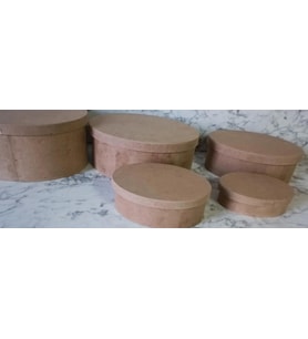 Hobi Adn 90197 5'li Kutu Set Oval Ahşap HAM MDF Maşuka Özellik MODEL El Yapım