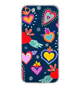 PrintiFy iPhone 5S ile Uyumlu Retro Color 3  Kamera Korumalı Şeffaf  Kılıf