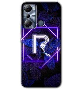 İnfinix Hot 20i Kılıf HD Desen Baskılı Kılıf - Dark Neon Yaprak R Harfi