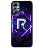 İnfinix Hot 20i Kılıf HD Desen Baskılı Kılıf - Dark Neon Yaprak R Harfi