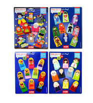 4 Set - 40 Parça Tox Masal Kahramanları, Aile Bireyleri , Meslekler ve Emojiler Parmak Kukla T225 T106 T752 T762