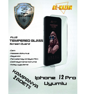 Apple Uyumlu   iPhone 12 Pro Şeffaf Kırılmaz Ekran Koruyucu 2'li Paket Ultra İnce, Anti Çizik&darbeye Dayanıklı