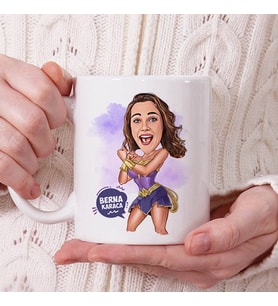 Kişiye Özel Zeyna Kadın Karikatürlü Kupa Bardak