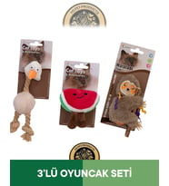 Eastland Catnipli Peluş Tavuk-Hışırtılı Peluş Karpuz-Tembel Hayvan Oyuncak 3'lü Set