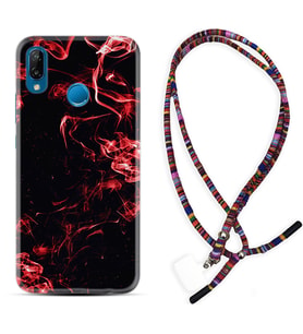 Huawei P20 Lite Mate 10 20 Lite Pro P40 Lite KılıfBoyun Asklı Rasta Silikon Red Smoke 1745