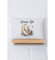 Pia Baby Premium %100 Pamuk İsme Özel Erkek Bebek Yastık Kılıfı 35*45 cm 5039-12
