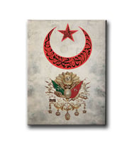 Türk Bayrağı- Osmanlı Devlet Arması Kanvas Tablo ABD134