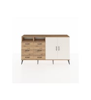 Arges Konsol 4 Raflı 6 Çekmeceli 2 Kapaklı 176x30x99 Çam-Aytaşı/Çam