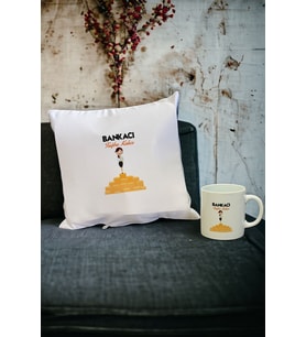 Bankacı Kupa Bardak ve Yastık Set 004