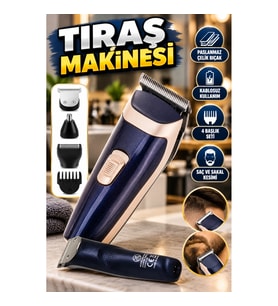 4 Başlıklı Paslanmaz Çelik Bıçaklı Tıraş Makinesi – Tüm Saç Tiplerine Uygun Saç ve Sakal Kesme Cihaz