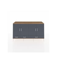 Kronos Konsol 6 Raflı 3 Çekmeceli 4 Kapaklı 176x59x99 Çam-Antrasit