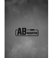 AB - Negatif Kan Grubu Araba Motorsiklet Etiket Sticker 14CM Siyah Renk