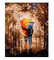 Sonbaharda Yürüyüş Boyama Seti Kasnaklı 40 x 50 cm
