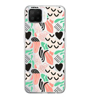Oppo A73  ile Uyumlu 1mm Kapak Memphis Desen Tasarımlı Şeffaf Silikon Kılıf
