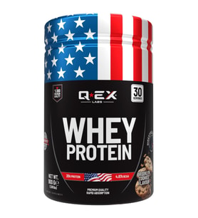 Q-EX Labs Whey Protein Brooklyn Cookies Aromalı Protein Tozu 900 g – 30 Servis