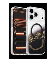 Onegif Apple İphone 17 Pro Max Lotus Simli Magsafe Kapak - Siyah