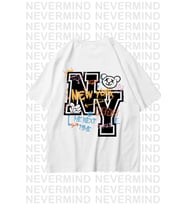 Unisex Kadın Erkek NY-ME Özel Tasarım Sırt Baskılı  Oversize Tshirt (Beyaz)