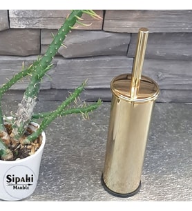 Sipahi Marble Altın Kaplama Paslanmaz Klozet Fırçalık