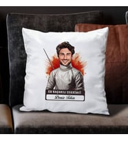 Kişiye Özel Hediye Karikatürlü En Başarılı Erkek Eskrimci Yastık