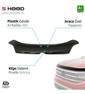 Citroen Uyumlu Jumper ABS Plastik Kaput Rüzgarlığı 2014 Üzeri A+Kalite Parça