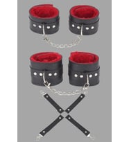 Arias Closet Siyah Kırmızı Harness Fantezi Aksesuar Set