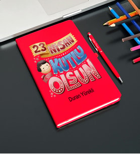 23 Nisan Tasarımlı Kişiye Özel Defter Ve Kalem Seti