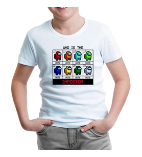 Among Us - Who is the Impostor Beyaz Çocuk Tshirt