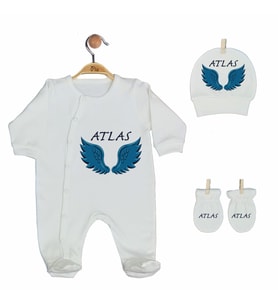 Pia Baby Gl 2204 İsme Özel Üçlü Tulum Set