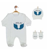 Pia Baby Gl 2204 İsme Özel Üçlü Tulum Set
