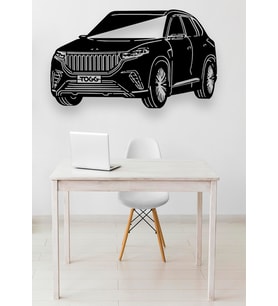 ALPHA METAL DESIGN LAZER KESİM TOGG - METAL DUVAR AKSESUARLARI - 60*36 CM 1,5 MM GALVANİZLİ, FIRIN BOYALI (Siyah)