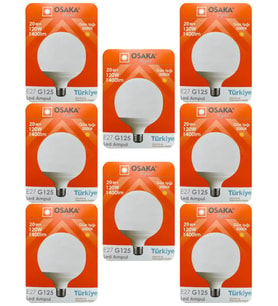 (8 Adet) 20W (120W) 3000K (Sarı Işık) E27 Duylu (Kalın Duy) Glop Led Ampul