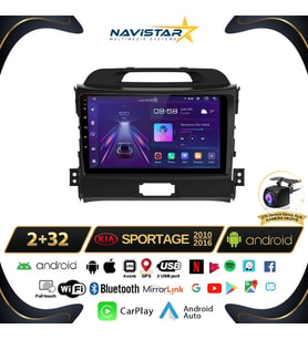 Kia Sportage 2+64GB Kablosuz Carplay 2010-2016 Android 13 Navigasyon Multimedya Sistemi
