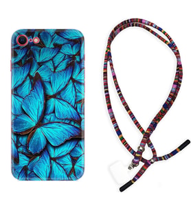 Apple iPhone 5 6 7 8 Plus Se XR Kılıf Boyun Asklı Rasta Silikon Owl 1351