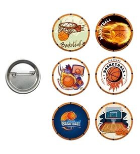 Lisanslı Yaka çanta rozeti BASKETBAL 6LI