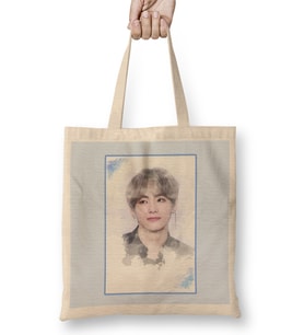 Bts Tae Watercolor Bts Army Kpop Gift Bt21 Bez Çanta Uzun Saplı