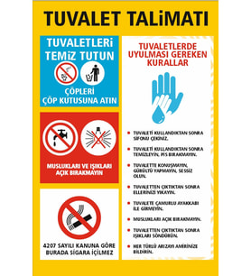 Tuvalet Talimatı Sticker 20X28 Cm