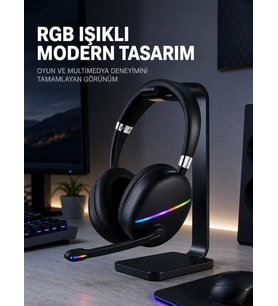 Kablosuz Bluetooth 5.0 Kulaklık Rgb Işıklı Tasarım