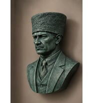 ATATÜRK Duvar Büstü Duvar Heykeli Dekoratif Asma Duvar Heykelleri 25 CM M2