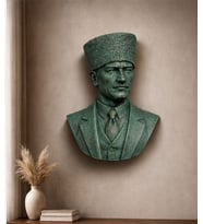 ATATÜRK Duvar Büstü Duvar Heykeli Dekoratif Asma Duvar Heykelleri 25 CM M2