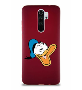 Xiaomi Redmi Note 8 Pro Soft Premier Kapak Donald Duck-E Tasarımlı Silikon Kılıf - Mürdüm (Şeffaf)