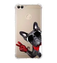 PrintiFy Huawei P Smart Uyumlu Köpek 2 Baskılı Şeffaf Köşe Korumalı Antişok Kılıf