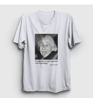 Presmono Unisex Beyaz Imagination Scientist Albert Einstein T-Shirt 334991tt
